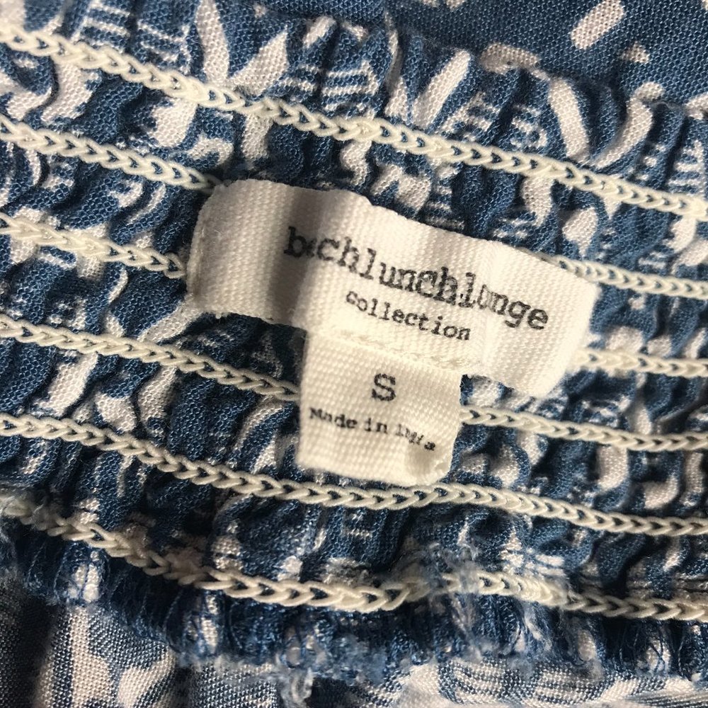 BEACHLUNCHLOUNGE Blue and White Boho Lounge Pants - Picture 4 of 4